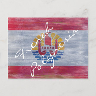 Franse vlag met benadeeld polynesie briefkaart