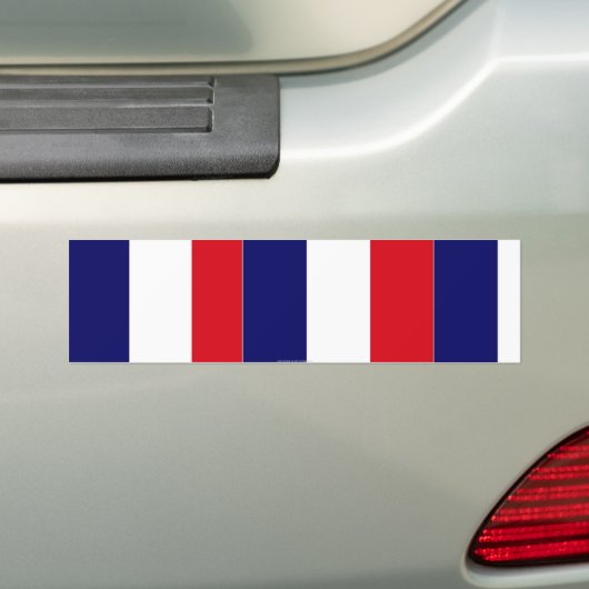 Franse vlag met bumpersticker (Op auto)