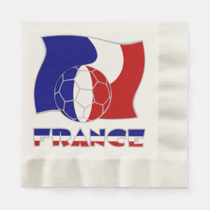 Franse Vlag met Voetbal Servetten