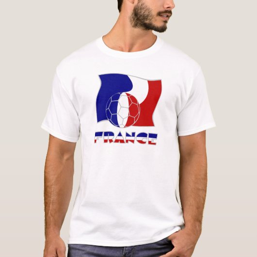 Franse vlag met Voetbal T-shirt (Voorkant)