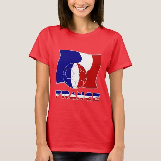 Franse vlag met Voetbal T-shirt (Voorkant)