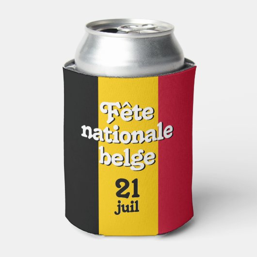 Franse vlag nationale belge Belgische vlag Blikjeskoeler (Blikje Voorkant)