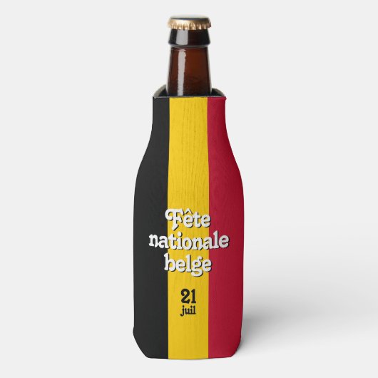 Franse vlag nationale belge Belgische vlag Flesjeskoeler (Fles Voorkant)