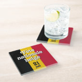 Franse vlag nationale belge Belgische vlag Glazen Onderzetter (Schuin)