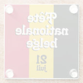 Franse vlag nationale belge Belgische vlag Glazen Onderzetter (Achterkant)