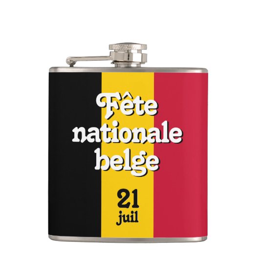 Franse vlag nationale belge Belgische vlag Heupfles (Voorkant)