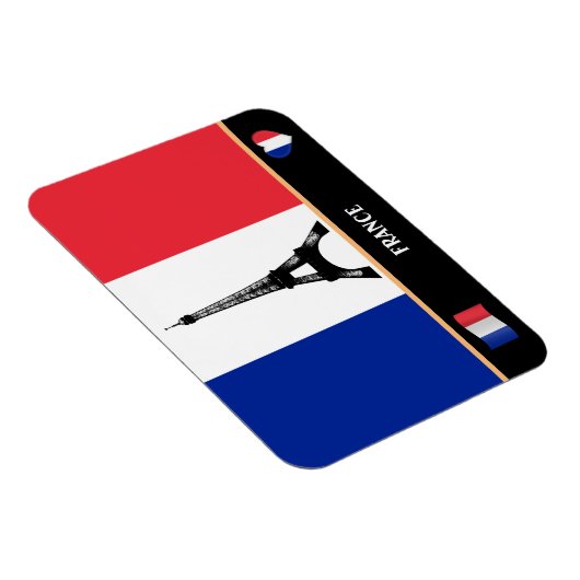 Franse vlag & olifantentoren Parijs / Frankrijk Ma Magneet (Rechterzijde)