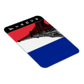 Franse vlag & olifantentoren Parijs / Frankrijk Ma Magneet (Rechterzijde)