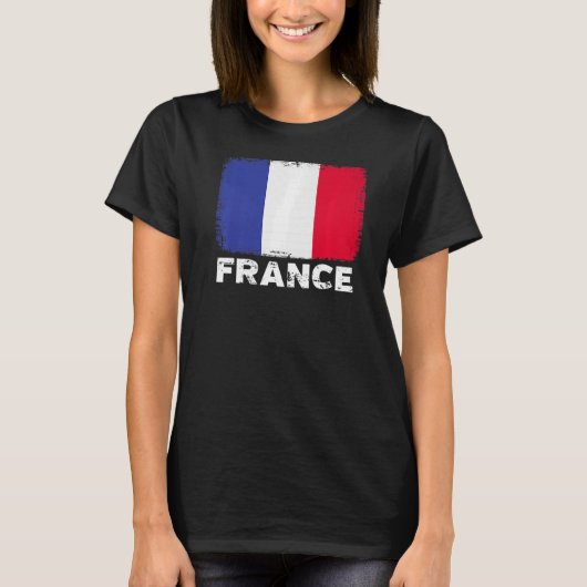 Franse vlag ondersteunt Franse Mannen T-shirt (Voorkant)