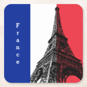 Franse vlag onderzetter, Eiffeltoren, Frankrijk Kartonnen Onderzetters (Voorkant)