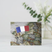 Franse vlag op kaart (Staand voorkant)