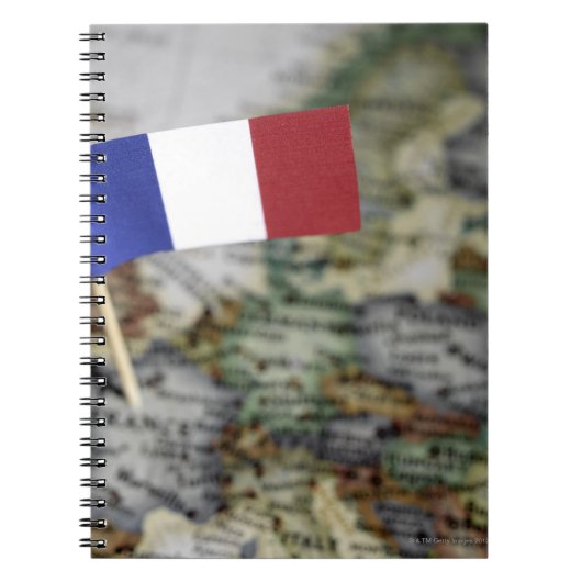 Franse vlag op kaart notitieboek (Voorkant)