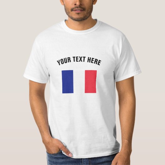 Franse vlag op shirten | Aangepaste Franse koopwaa T-shirt (Voorkant)