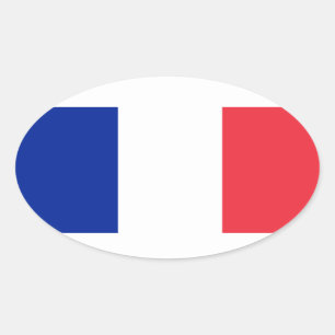 Franse * Vlag Ovaal Sticker in Europese stijl