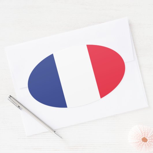 Franse vlag ovale sticker (Envelop)