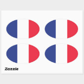 Franse vlag ovale sticker (Vel)