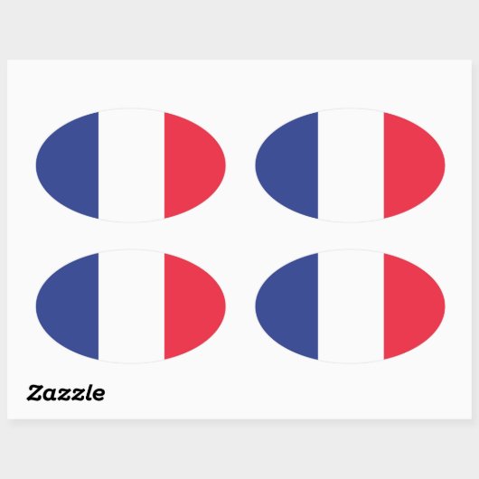 Franse vlag ovale sticker (Vel)