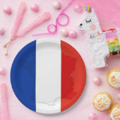 Franse vlag papieren bordje (Feest)