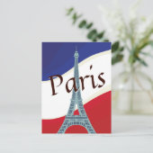 Franse vlag Parijs Eiffeltoren Vakantie reizen Briefkaart (Staand voorkant)