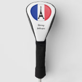 Franse vlag, Parijs & Monogrammed Golfclubs Hoesje Golfheadcover (Voorkant)