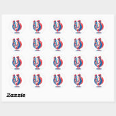 Franse vlag Patriotic Rooster Ronde Sticker (Vel)