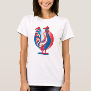 Franse vlag Patriotic Rooster T-Shirt