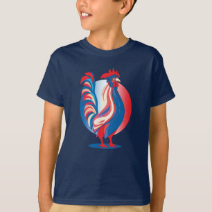 Franse vlag Patriotische haan T-shirt