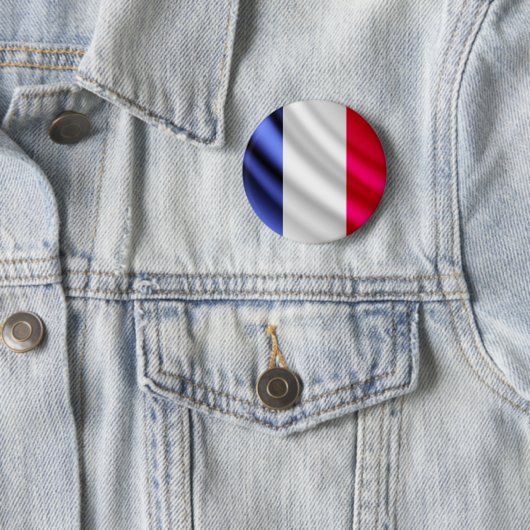 Franse vlag pinback-knop ronde button 5,7 cm (In situ)