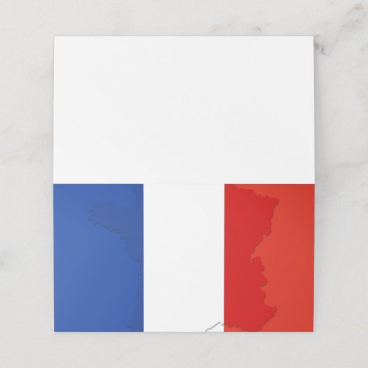 Franse vlag plaatskaartje (Buitenkant ongevouwen)