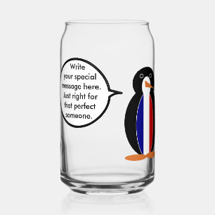 Franse vlag praten Ms Penguin gepersonaliseerd Blikvorm Glas