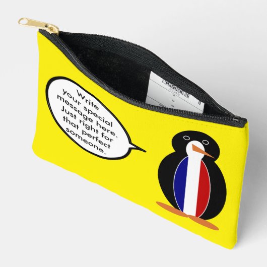 Franse vlag praten Ms Penguin gepersonaliseerd Etui (Open)