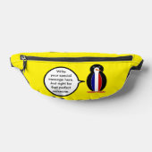 Franse vlag praten Ms Penguin gepersonaliseerd Heuptasje (Liggend)