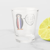 Franse vlag praten Ms Penguin gepersonaliseerd Shot Glas (Achterkant)