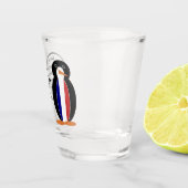 Franse vlag praten Ms Penguin gepersonaliseerd Shot Glas (Rechts)