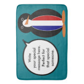 Franse Vlag Pratende Mevrouw Pinguïn Persoonlijk Badmat (Voorkant Verticaal)