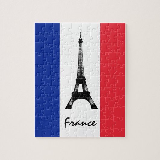Franse vlag Puzzel, Eiffeltoren, Vakantie, Frankri Legpuzzel (Verticaal)