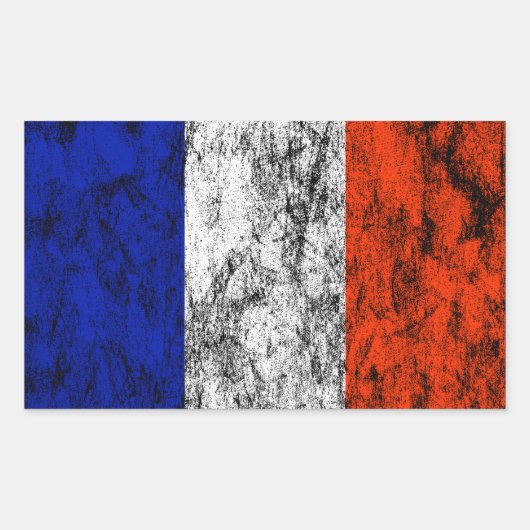 franse vlag rechthoekige sticker (Voorkant)