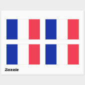Franse vlag rechthoekige sticker (Vel)