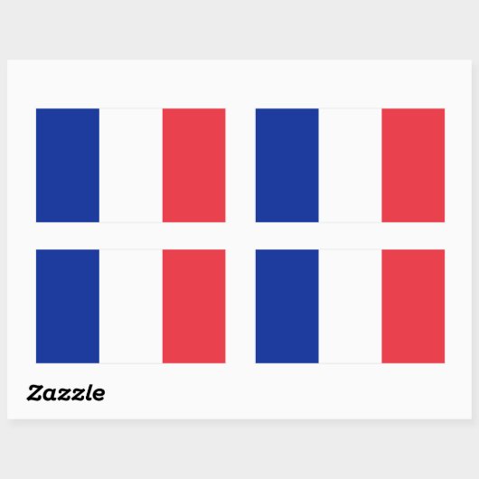 Franse vlag rechthoekige sticker (Vel)