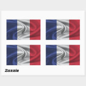 Franse vlag rechthoekige sticker (Vel)