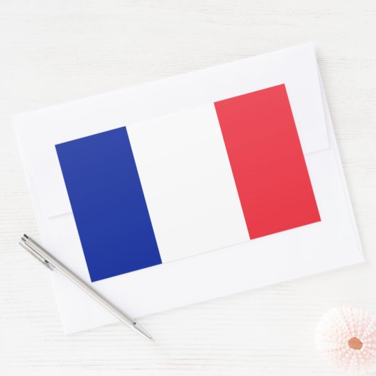 Franse vlag rechthoekige sticker (Envelop)