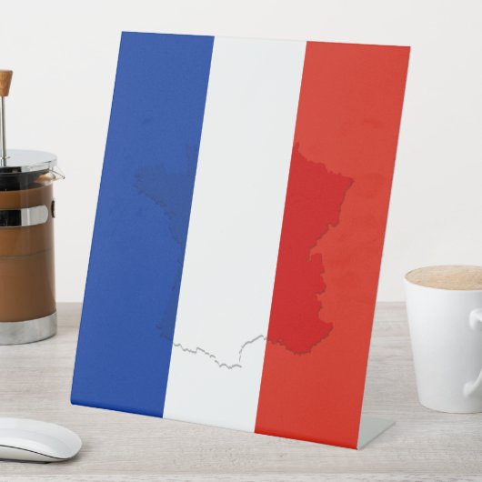 Franse vlag reclamebord met voetstuk (Insitu)