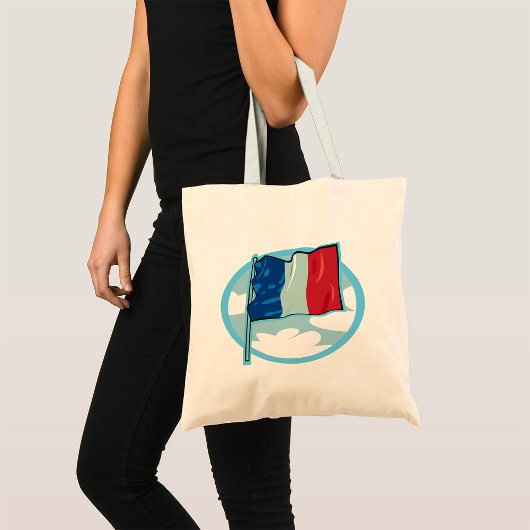 Franse vlag Red White Blue Canvas tas