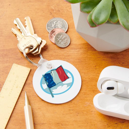 Franse vlag Red White Blue Sleutelhanger