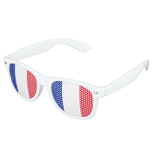 Franse vlag retro zonnebril (Gekanteld)