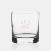 Franse vlag Rode letters LIEFDE gepersonaliseerd Whisky Glas (Achterkant)