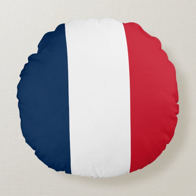 Franse vlag rond kussen (Voorkant)