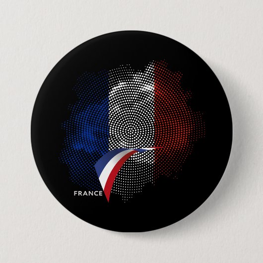 Franse vlag ronde button 7,6 cm (Voorkant)