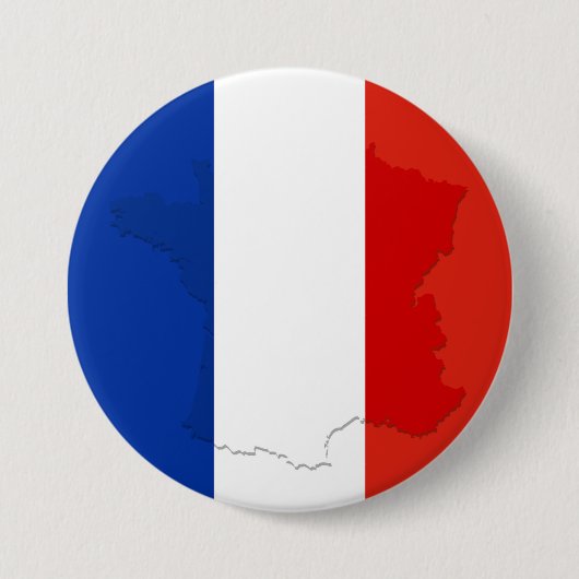 Franse vlag ronde button 7,6 cm (Voorkant)