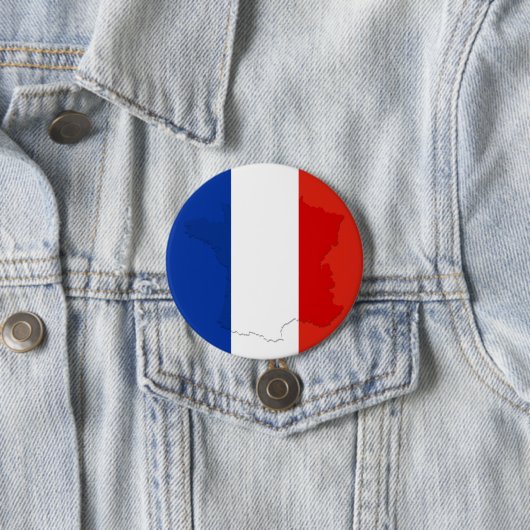 Franse vlag ronde button 7,6 cm (In situ)